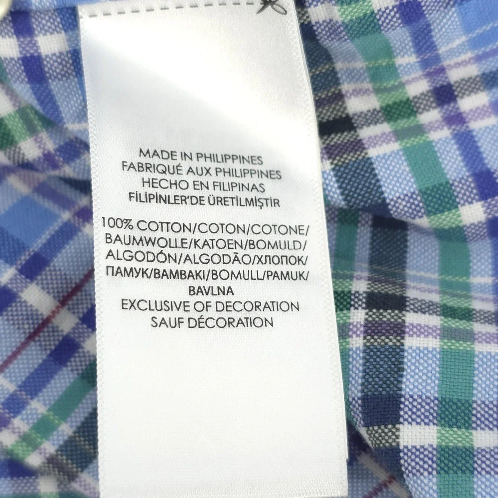 Ralph Lauren Shirt Mens 2XB Cotton Multicolor Plaid Long Sleeve Flesh Pony‎ - Picture 5 of 9